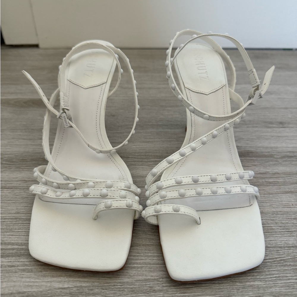Schutz White Kitten Heel with Ankle Strap - Size 7.5 - Picture 4 of 4